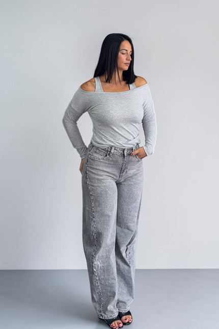 Jeans ballon grey borchie