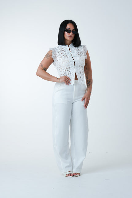 Top Asian style pizzo bianco