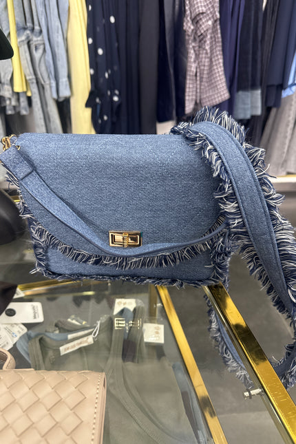 Bag denim sfrangiata