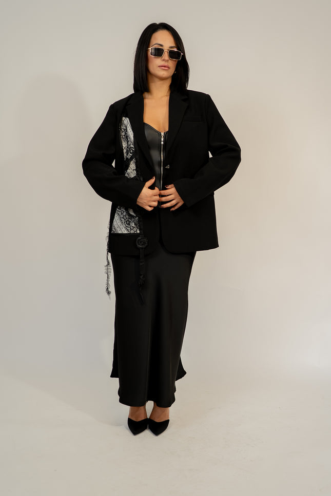 Gonna Longuette satin black