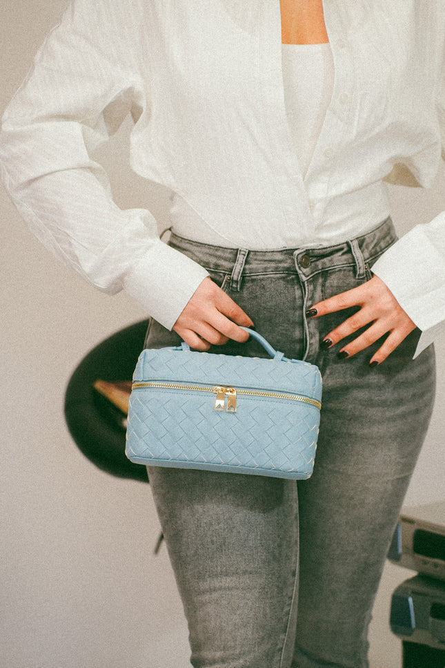 Bauletto intreccio azzurro