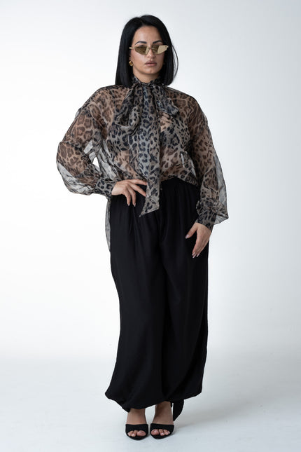 Camicia semivelata animalier