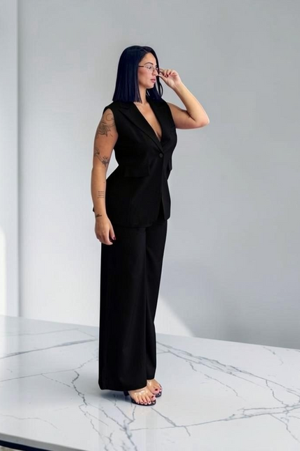 Tailleur gilet e pantalone nero