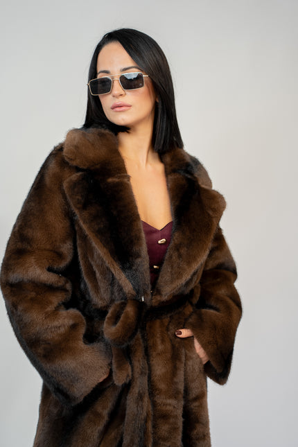 Ecofur visone lungo marrone