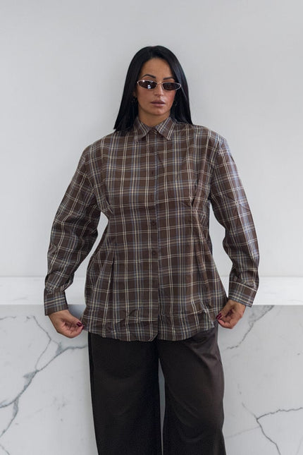Camicia spallina quadri cacao