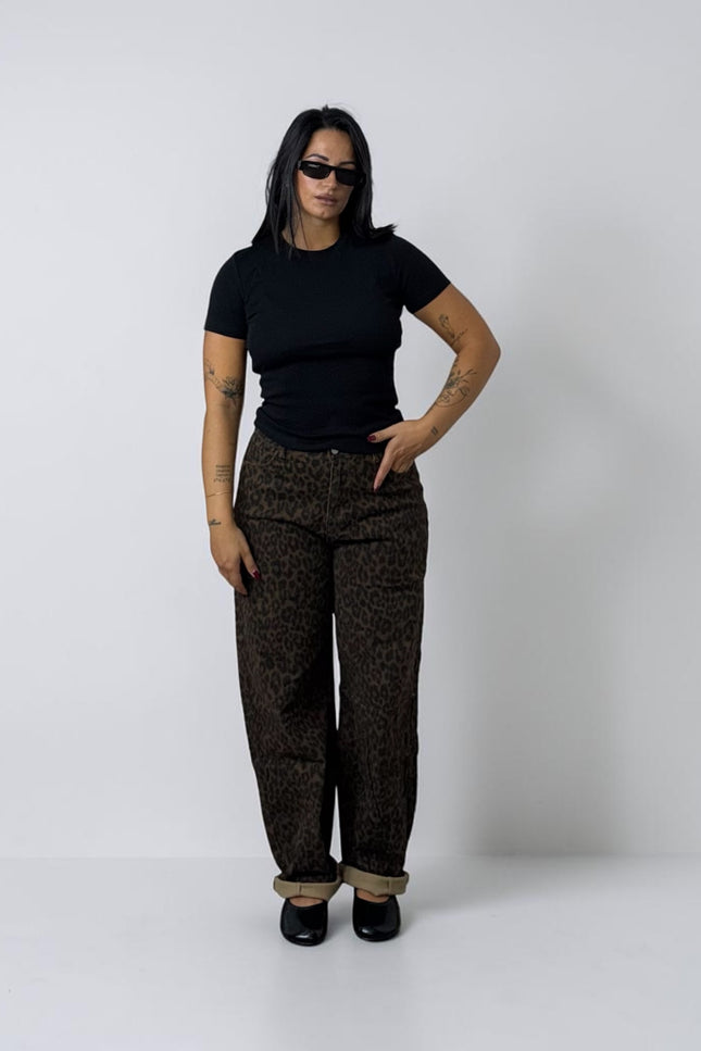 Jeans ballon animalier