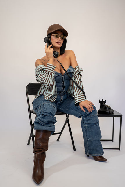 Jumpsuit denim cargo