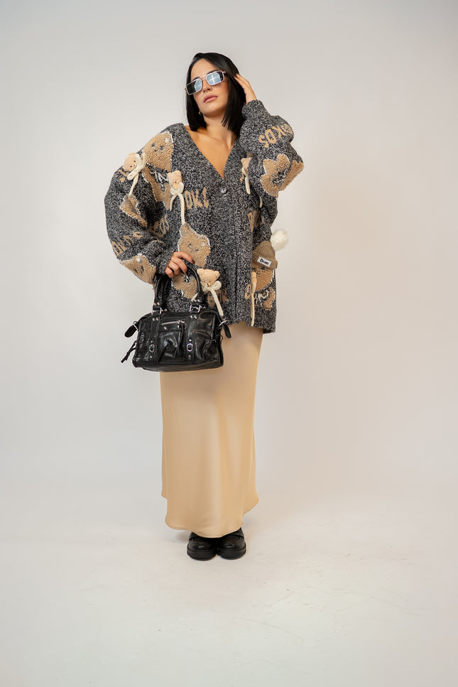 Gonna Longuette satin champagne