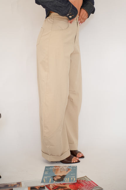 Pantalone ballon piegone beije