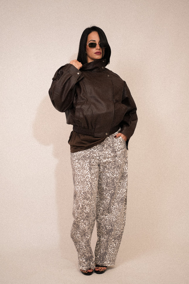 Jeans ballon animalier