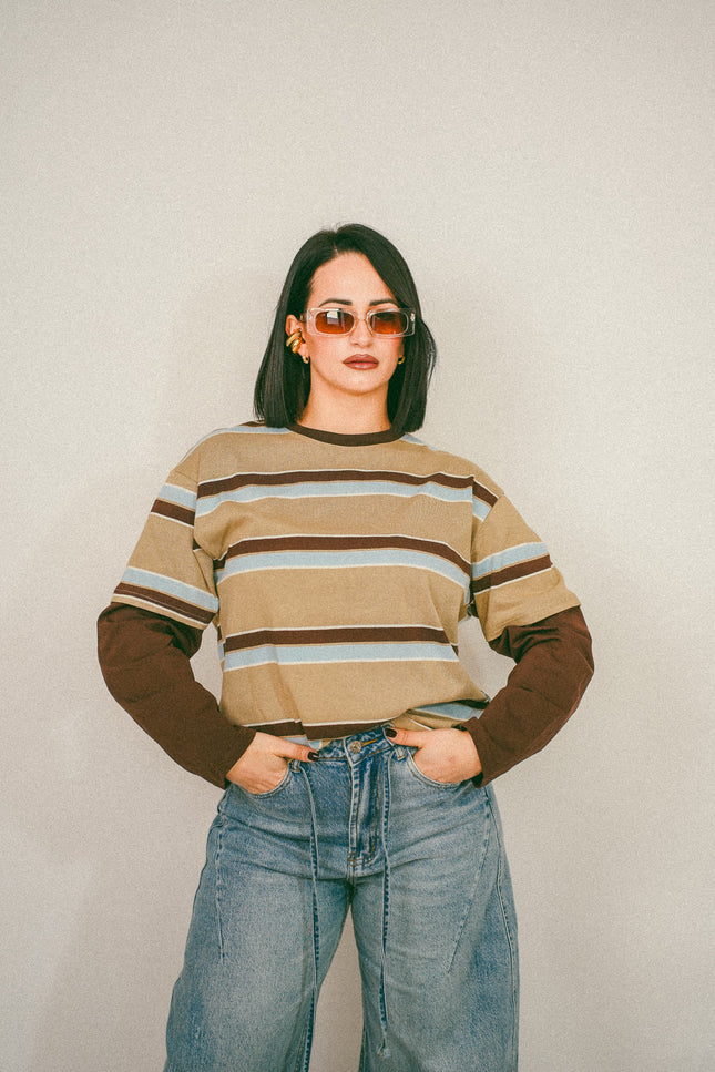 T shirt over size righe