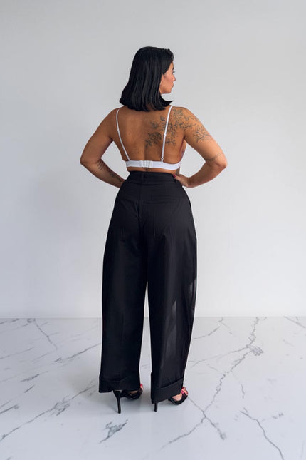 Pantalone ballon piegone pinces nero