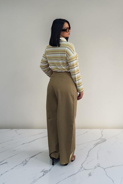 Pantalone ballon pinces beige