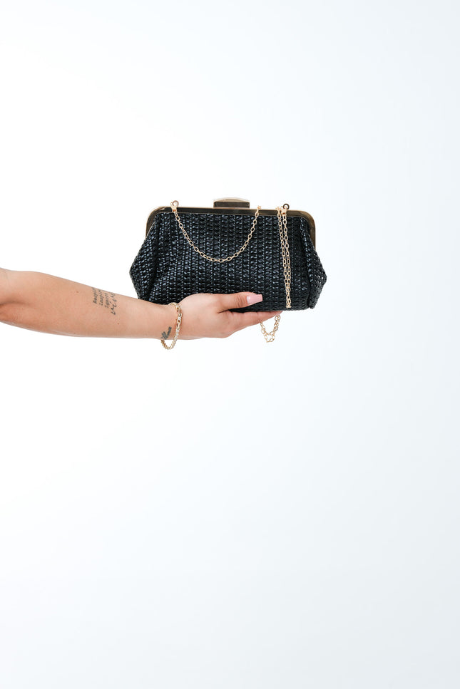 Clutch crochet ecopelle nera