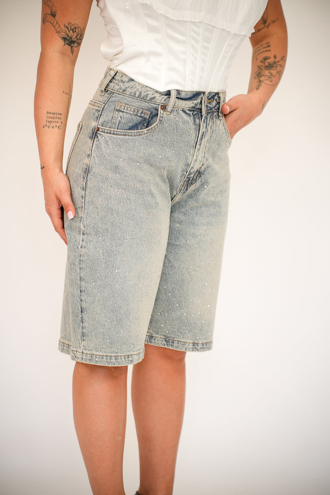 Bermuda denim ballon shine
