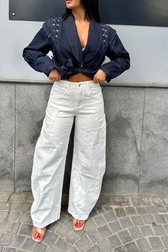 Jeans ballon denim white