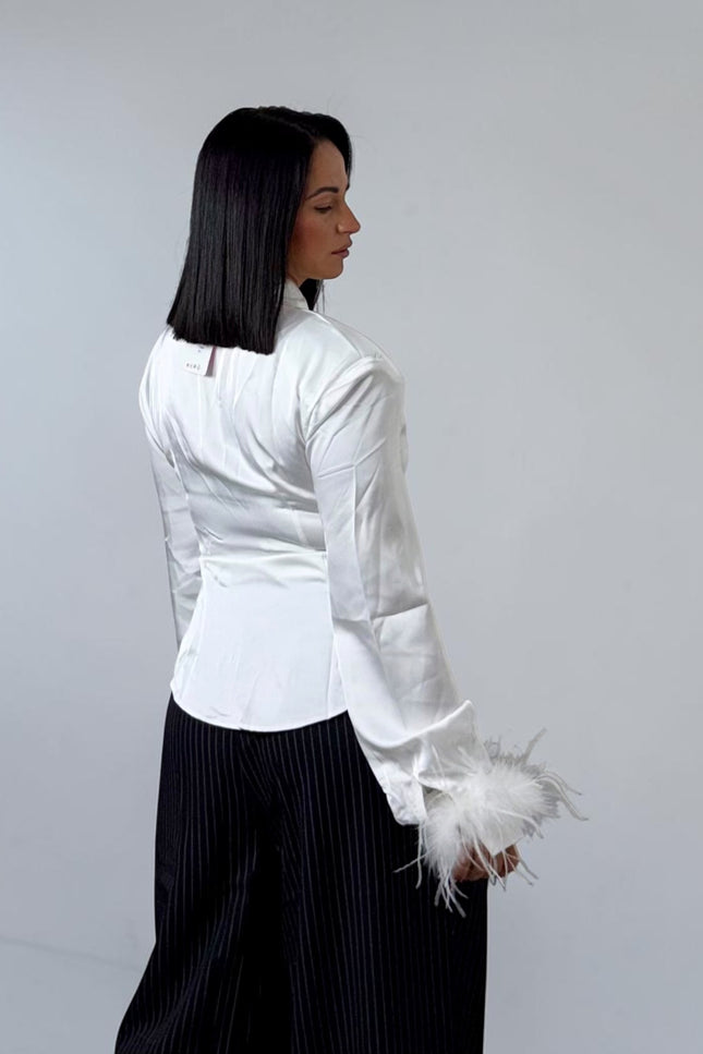 Camicia Plume satin slim