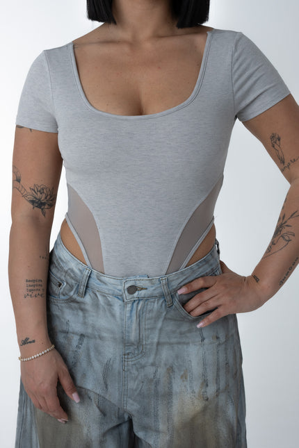 Body grey con intreccio sul retro