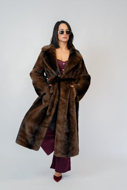 Ecofur visone lungo marrone