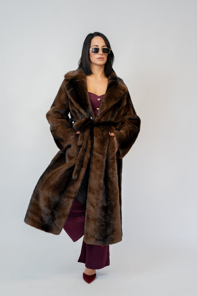 Ecofur visone lungo marrone