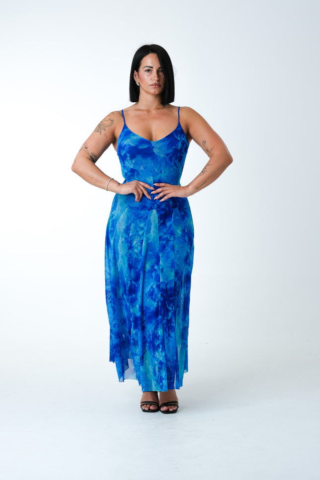 Dress tulle Floreal blu