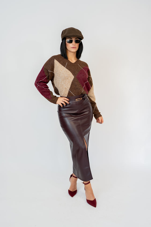 Pull rombi scollo a V