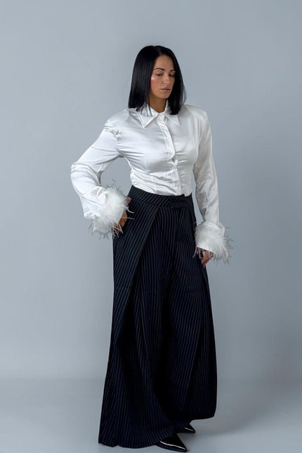 Camicia Plume satin slim