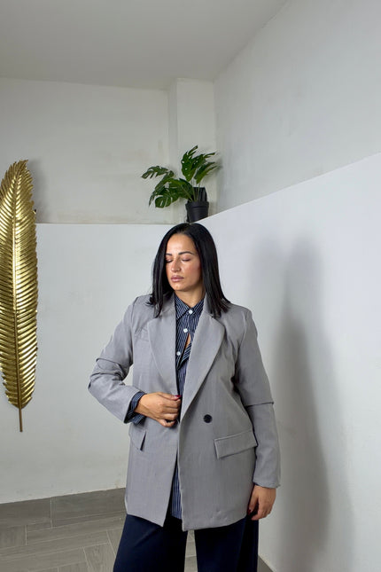 Blazer basic doppiopetto ghiaccio