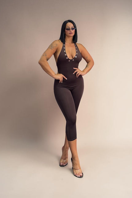 Jumpsuit midi cacao