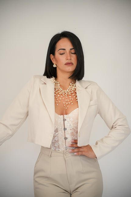 Blazer basic crop panna