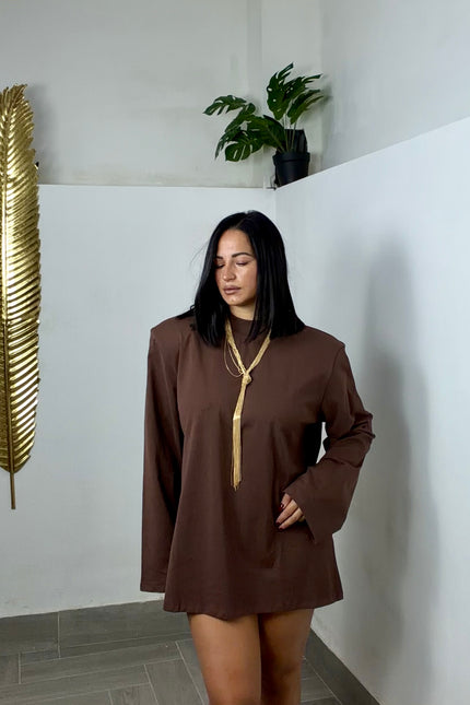 Longsleeave mezzo collo cacao