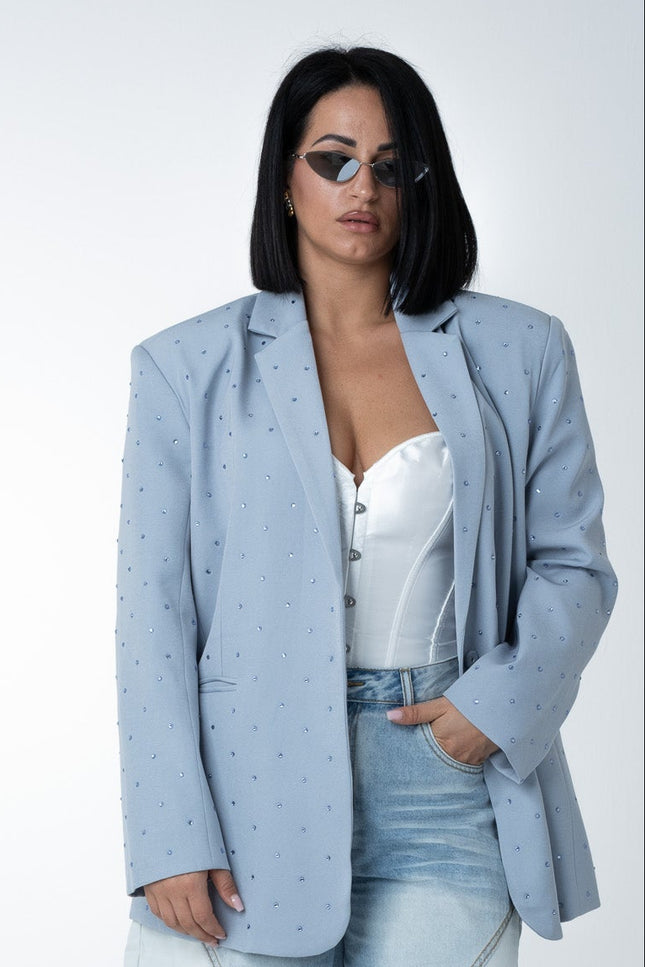 Blazer shine azzurro