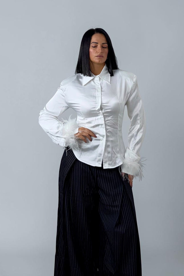 Camicia Plume satin slim