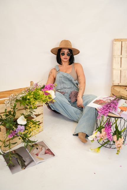Salopette denim ballon