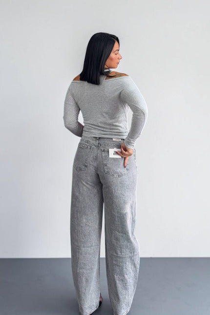 Jeans ballon grey borchie