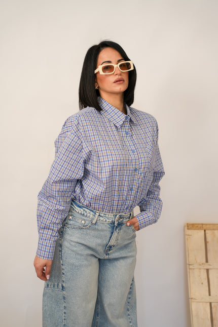 Camicia fantasy quadri spallina