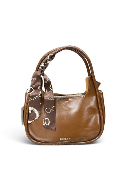 Borsa a spalla in ecopelle con foulard