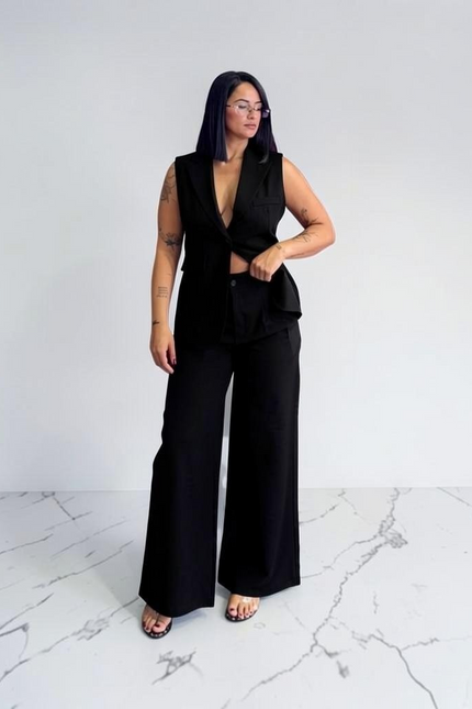 Tailleur gilet e pantalone nero
