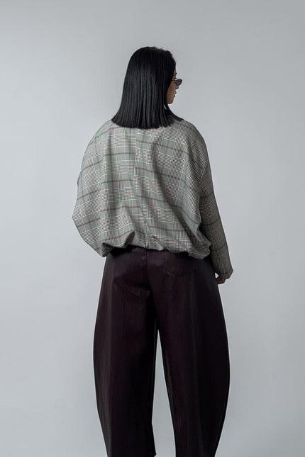 Bomber Tartan bordeaux