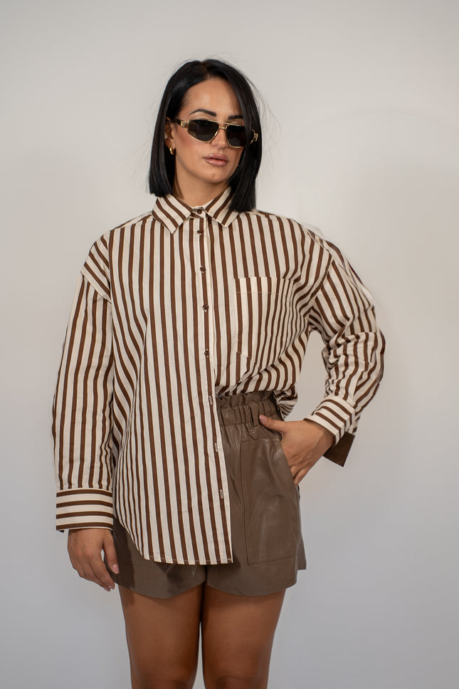 Camicia  righe cacao