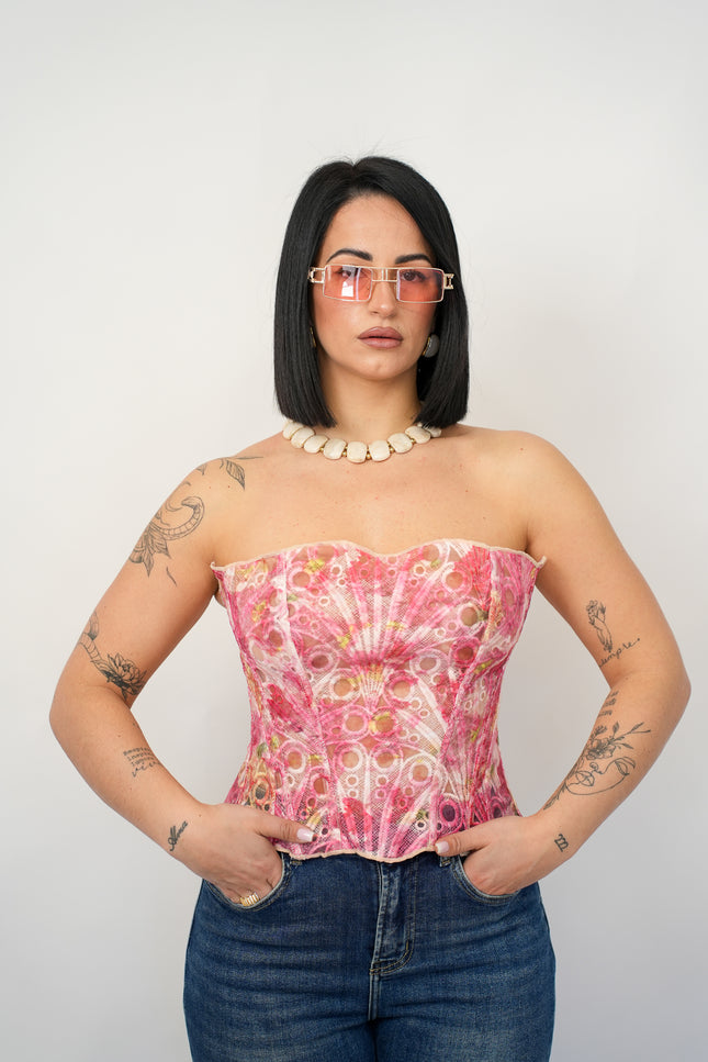 Corsetto in pizzo floreale