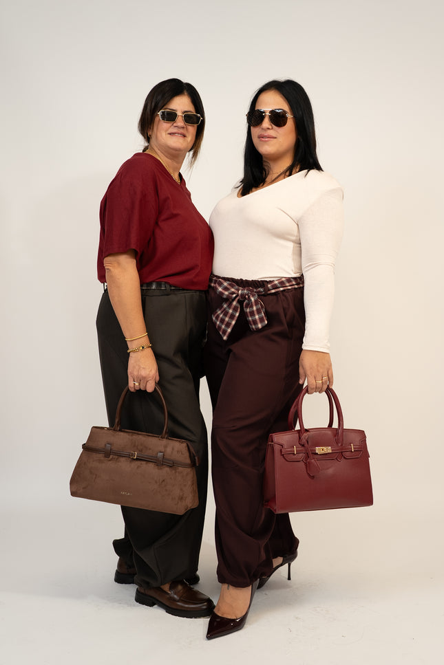 Pantalone ballon con cintura tartan