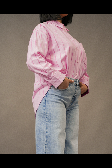 Camicia righe rosa