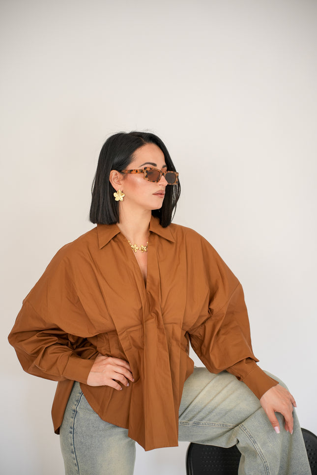 Camicia oversize marrone
