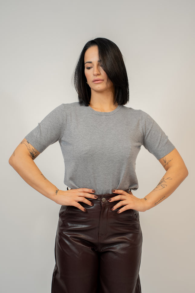 T-shirt sotto giacca lana rasata