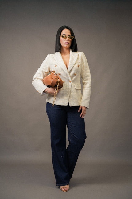Blazer Chanel tweed panna