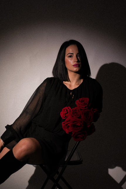 Dress Jumpsuit chiffon nero