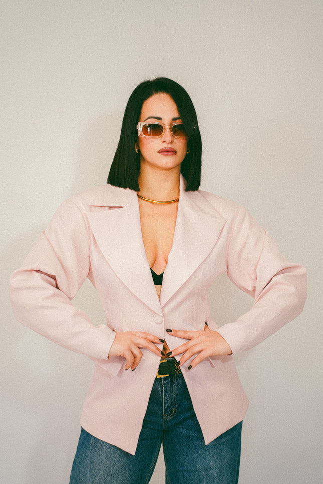 Blazer strutturato spallina pink