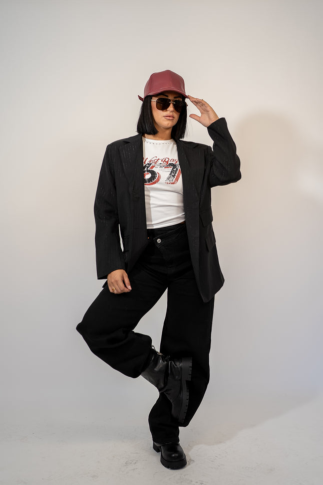 Jeans ballon trasversale black