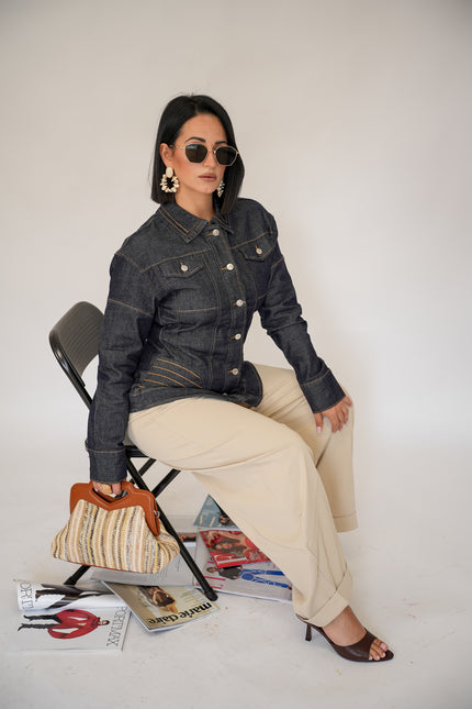 Jacket denim strutturato
